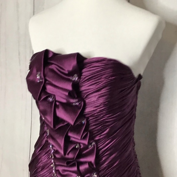 Feriani Couture strapless purple cocktail dress - Picture 2 of 9